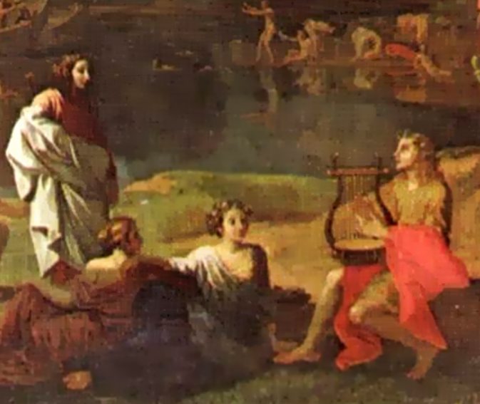 Eurídice e Orfeu por Nicolas Poussin